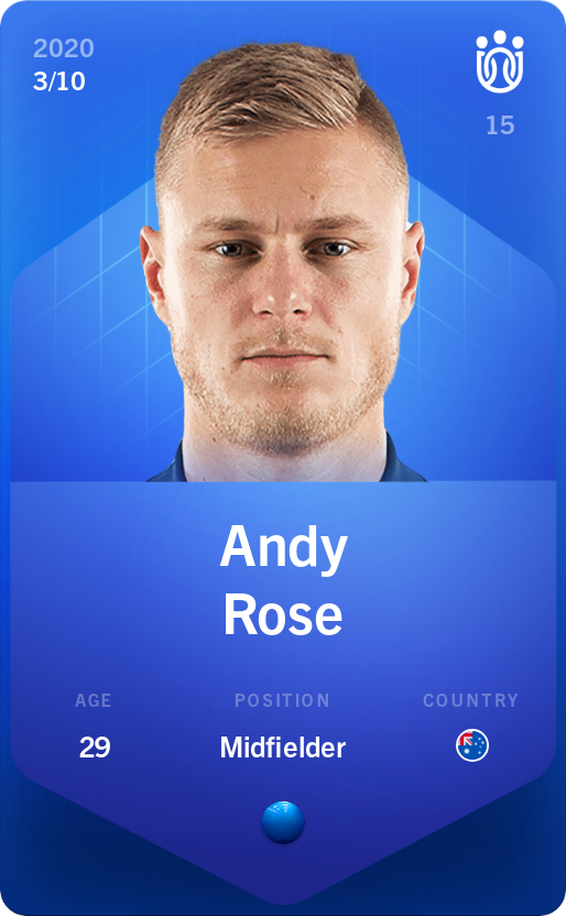 Sorare - Sorare Official - Andy Rose 2020-21 • Super Rare 3/10 - NFT # 102691080310914244234990933276188019553228413435647981927034495362475840441524
