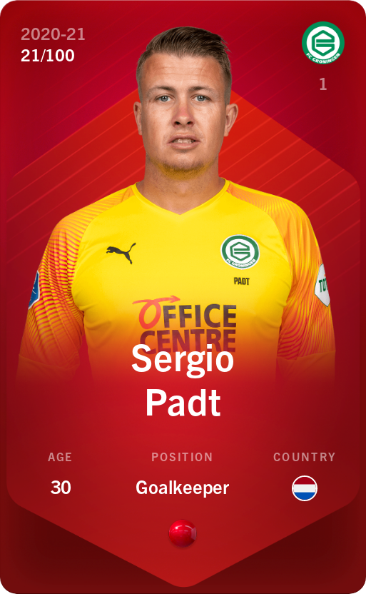 Sorare - Sorare Official - Sergio Padt 2020-21 • Rare 21/100 - NFT # 44115313966114043239356943372099884663039953003269798867521398862255779131562