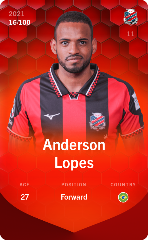 Sorare - Sorare Official - Anderson Lopes 2021-22 • Rare 16/100 - NFT # 109937377789683039234450231498022955930054540941565343269679524624186846094668