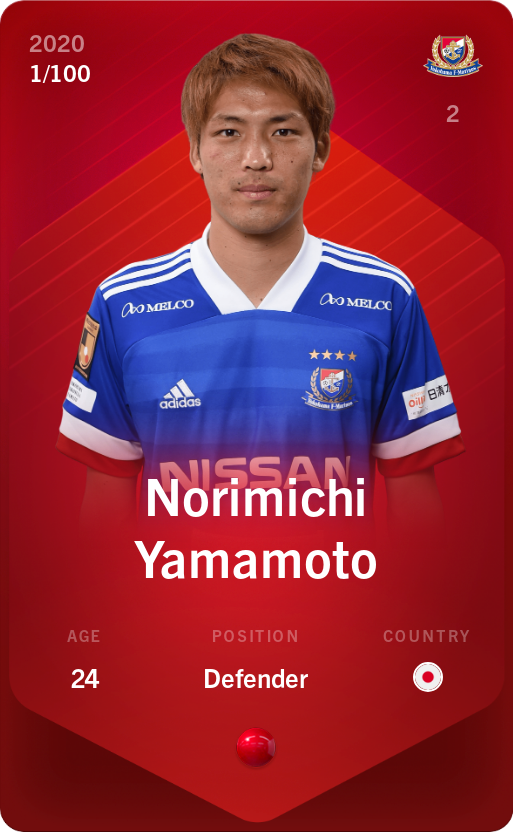 Sorare - Sorare Official - Norimichi Yamamoto 2020-21 • Rare 1/100 - NFT # 19830656160313232790184333010311857338791609474910331784353849388906249777476