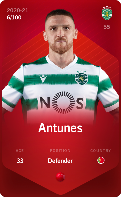 Sorare - Sorare Official - Antunes 2020-21 • Rare 6/100 - NFT # 104665543888529920486201047442880922047277426444116989252910950966845392415252