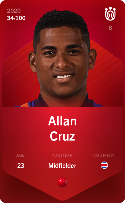 Sorare - Sorare Official - Allan Cruz 2020-21 • Rare 34/100 - NFT # 25681140351018914091663676740177305600045725298270056454617198472791124564676
