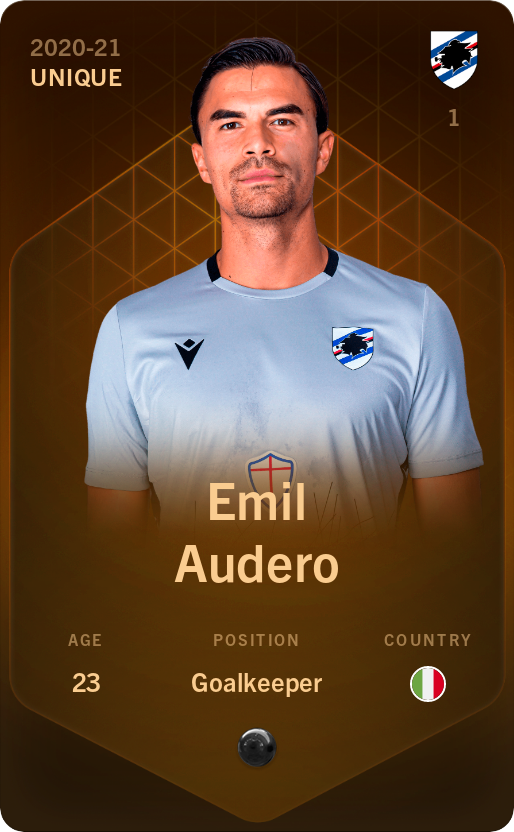 Sorare - Sorare Official - Emil Audero 2020-21 • Unique - NFT # 54184163171821788892057236445483567833391527629383138381899072642341360295583