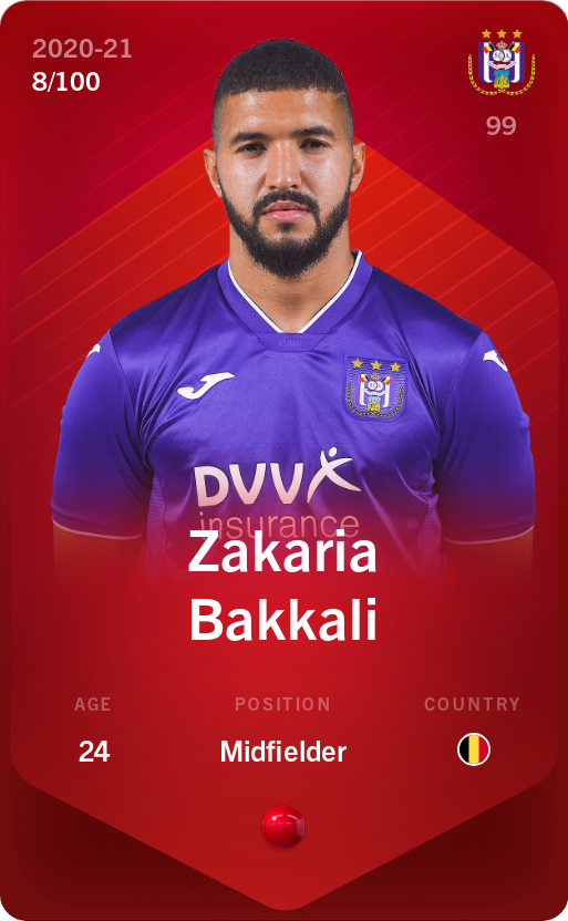 Sorare - Sorare Official - Zakaria Bakkali 2020-21 • Rare 8/100 - NFT # 113768102890445571157690387367372858812736306791301882525744208848136512325971