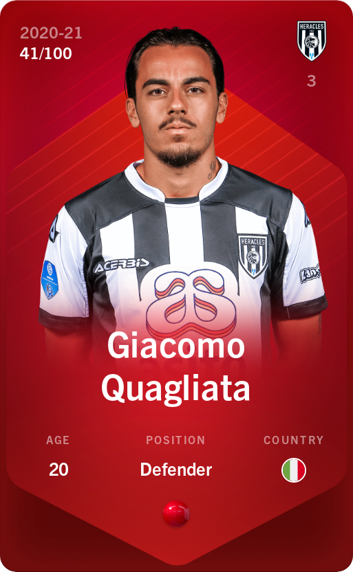 Sorare - Sorare Official - Giacomo Quagliata 2020-21 • Rare 41/100 - NFT # 66065601170460469896220787204637180370804595352357683508936585092026736828654