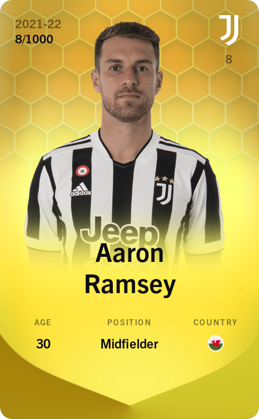 Sorare - Sorare Official - Aaron Ramsey 2021-22 • Limited 8/1000 - NFT # 21354694912409107809045935429864480895273861076628972481079641420031629371764