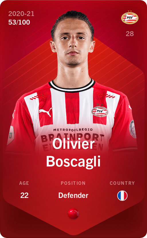 Sorare - Sorare Official - Olivier Boscagli 2020-21 • Rare 53/100 - NFT # 101200408478794389232794931323423289641449990728668250840635921599390018943943