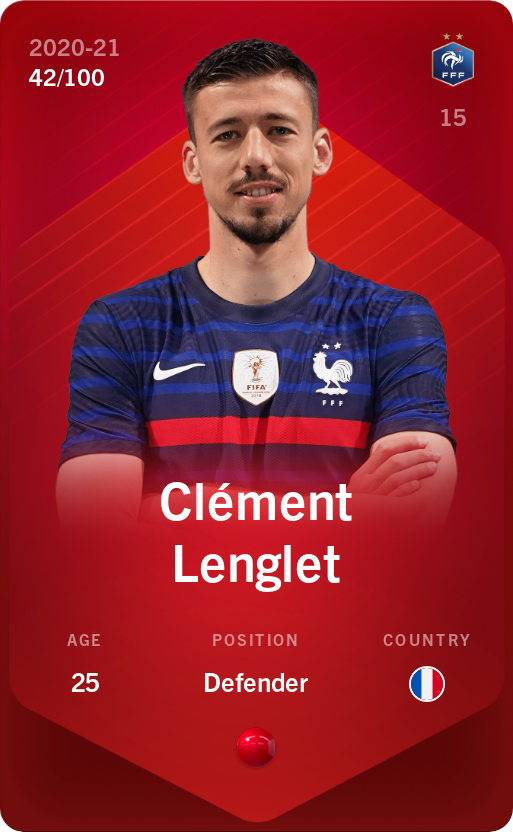Sorare - Sorare Official - Clément Lenglet 2020-21 • Rare 42/100 - NFT # 2622437414139557760845982952646812075522808091249139276971550511303660415662