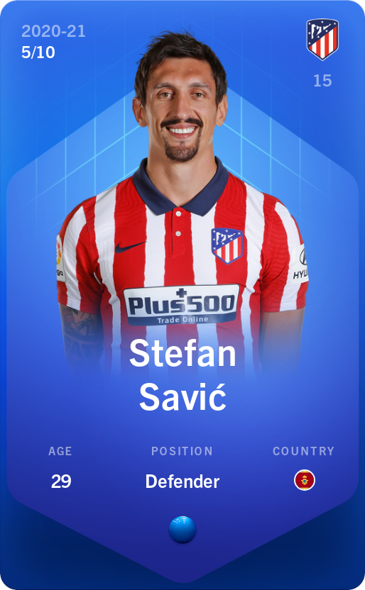 Sorare - Sorare Official - Stefan Savić 2020-21 • Super Rare 5/10 - NFT # 74695189010117309029772898603126795994201446561394237224265037996863340117102
