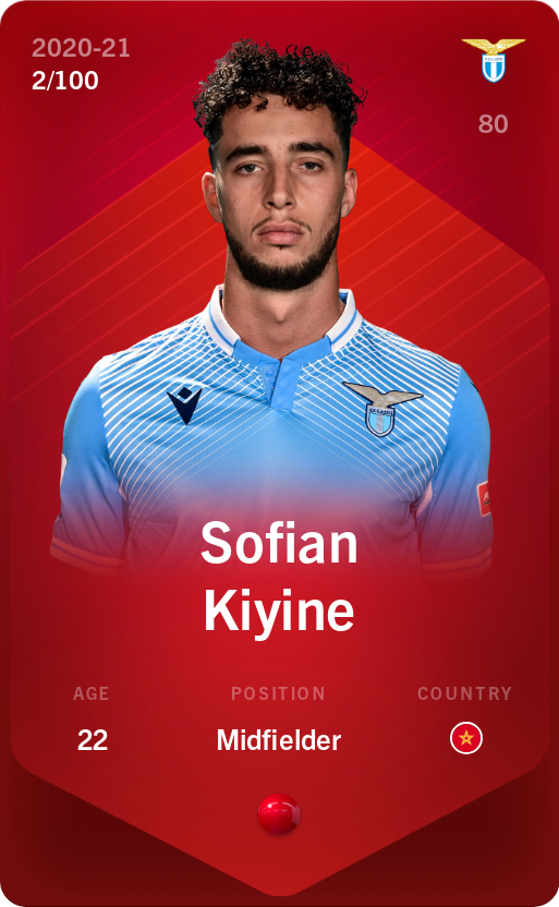 Sorare - Sorare Official - Sofian Kiyine 2020-21 • Rare 2/100 - NFT # 33180619797101748657381362065478827902710779747092733176473312420946200935600