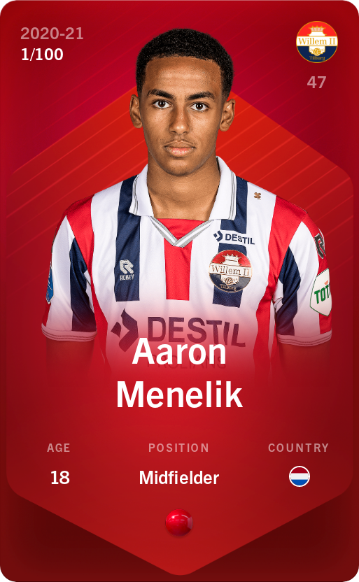 Sorare - Sorare Official - Aaron Menelik 2020-21 • Rare 1/100 - NFT # 37748580404048844030705603432106207277755148734677938667890657988385807085953