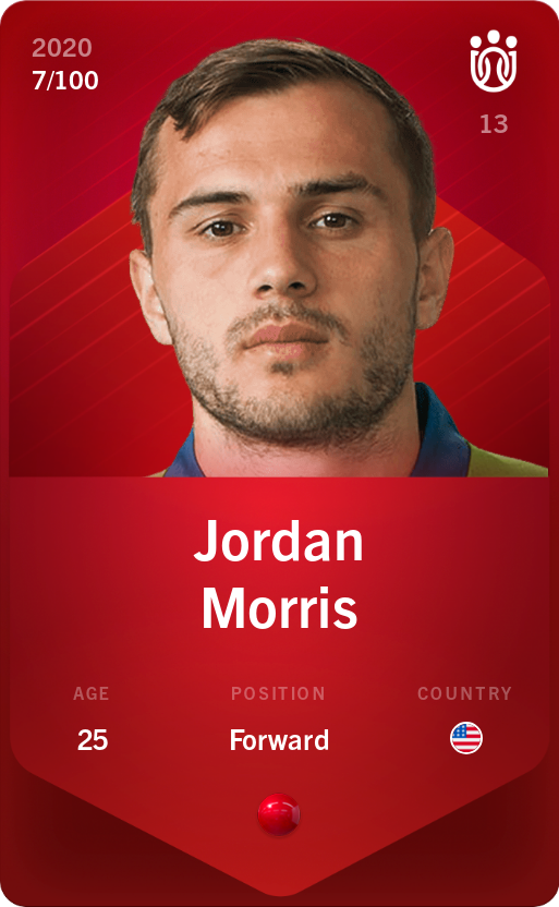 Sorare - Sorare Official - Jordan Morris 2020-21 • Rare 7/100 - NFT # 92205116666777176196899563851103440158901600828067625456887059584542023905948