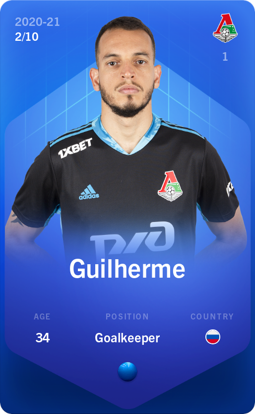 Sorare - Sorare Official - Guilherme 2020-21 • Super Rare 2/10 - NFT # 106275623006580113103304423931176402072492706013017004305195238932805214090609