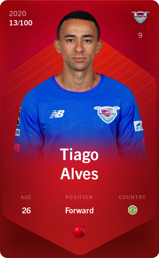 Sorare - Sorare Official - Tiago Alves 2020-21 • Rare 13/100 - NFT # 30560290492731729141772882236893713695399304234311934943653768380056692139521