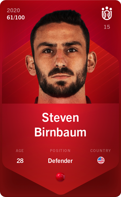 Sorare - Sorare Official - Steven Birnbaum 2020-21 • Rare 61/100 - NFT # 54772538470336259037169853667272905184606266905885379938373820016860207185025