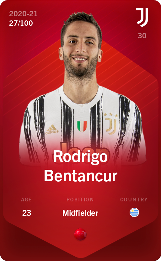 Sorare - Sorare Official - Rodrigo Bentancur 2020-21 • Rare 27/100 - NFT # 72652368045031757091842672316442447900729865576505760827618820119813063175901