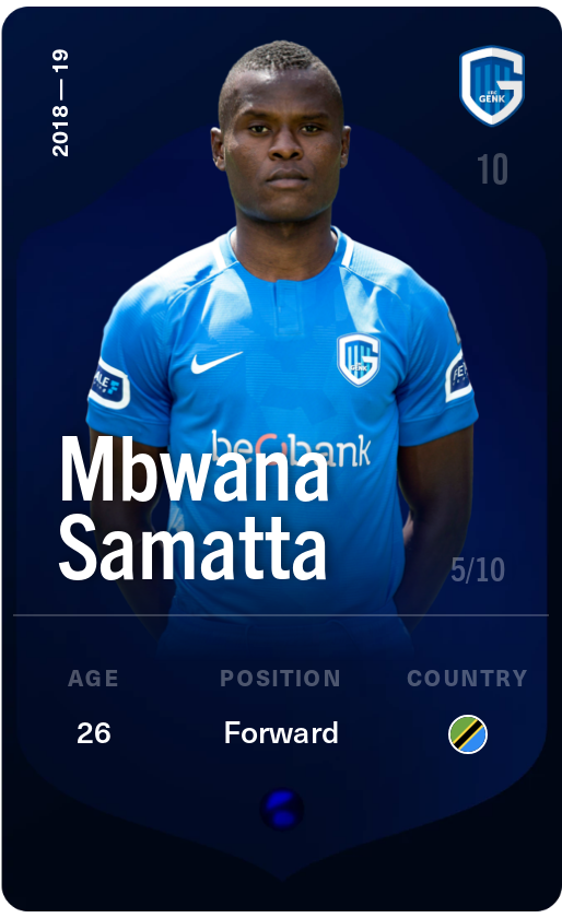 Sorare - Sorare Official - Mbwana Samatta 2018-19 • Super Rare 5/10 - NFT # 52689175122895872315491951269733602754724971476072920804865671078239500486011