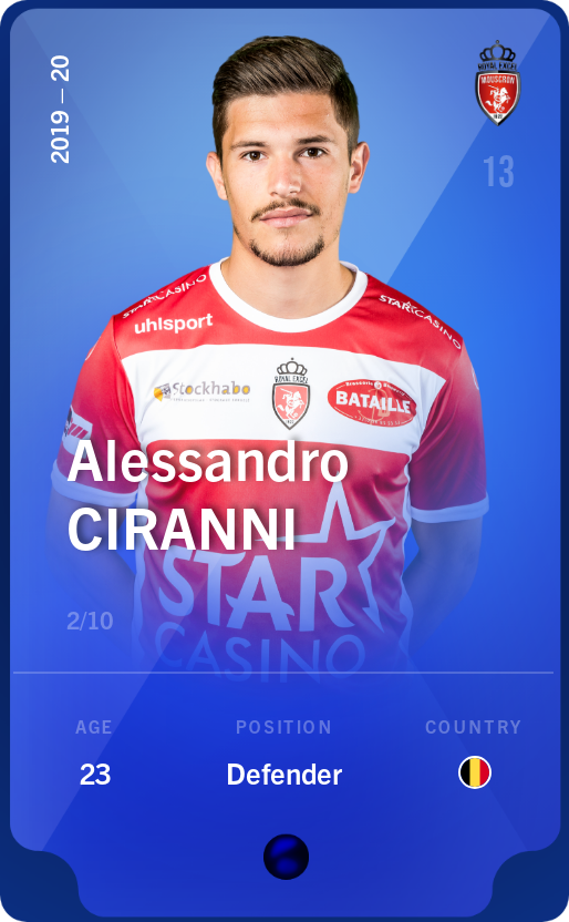 Sorare - Sorare Official - Alessandro Ciranni 2019-20 • Super Rare 2/10 - NFT # 38571831512840883905782283454218474727240989896635332442734392262916557395872