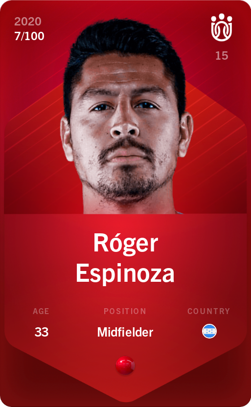 Sorare - Sorare Official - Róger Espinoza 2020-21 • Rare 7/100 - NFT # 91541242345101324580917342059921581587213591676776647033121977972221033926309