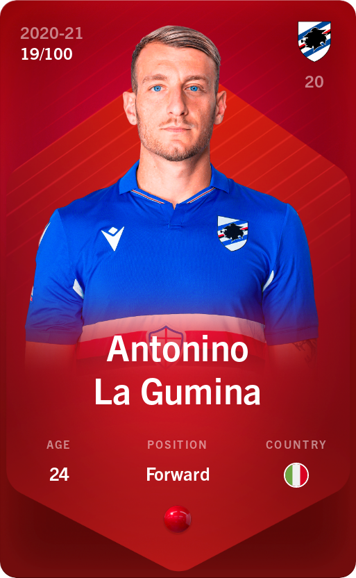 Sorare - Sorare Official - Antonino La Gumina 2020-21 • Rare 19/100 - NFT # 100098333697463325273483496691972623088076705413733239249880630733622728203366