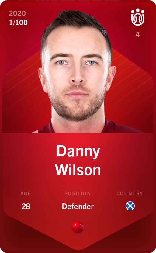 Sorare - Sorare Official - Danny Wilson 2020-21 • Rare 1/100 - NFT # 60179818456082903629777195746421055207202620263630177106350364886765962903453