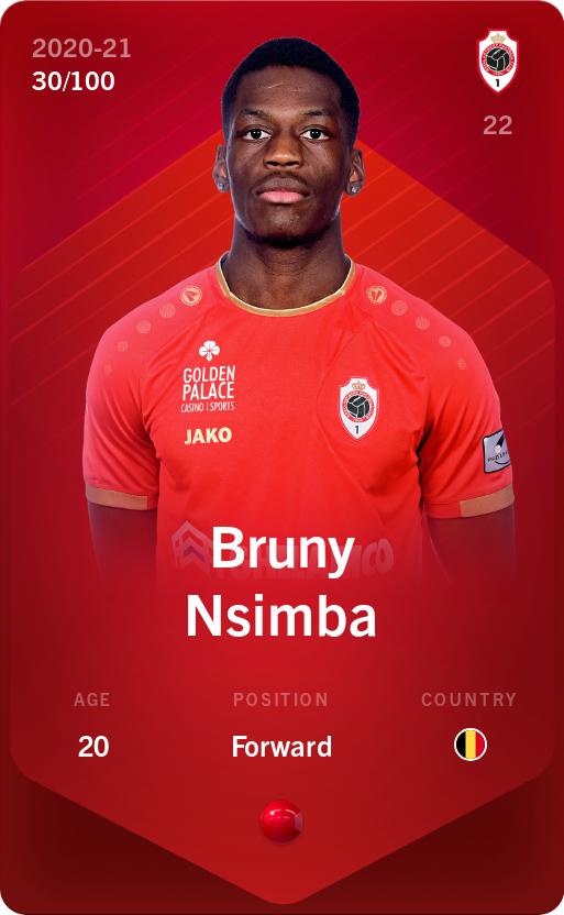 Sorare - Sorare Official - Bruny Nsimba 2020-21 • Rare 30/100 - NFT # 15797098723083627733647179179872635174868584958521655357072172504473372732007