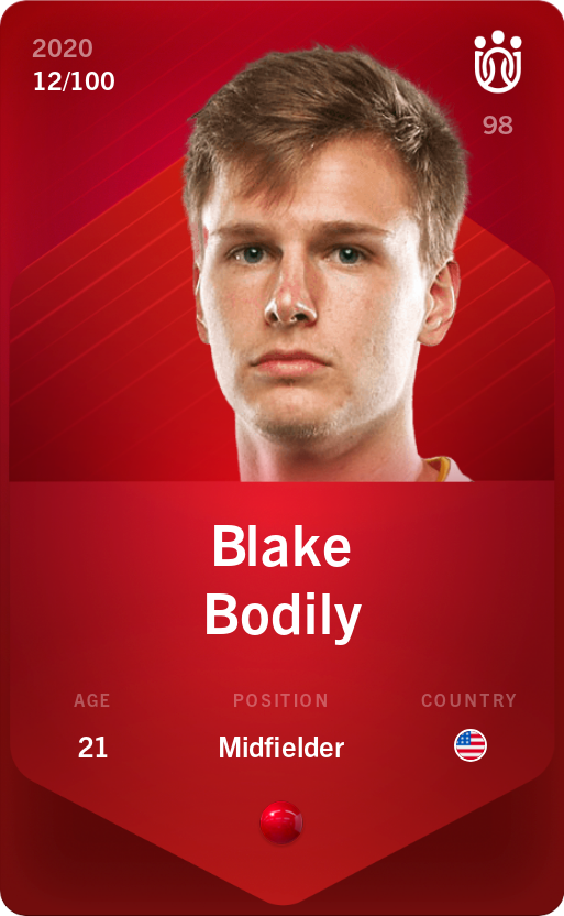 Sorare - Sorare Official - Blake Bodily 2020-21 • Rare 12/100 - NFT # 68057073150146300553367346791621747305717993573177090998295893690708063105488