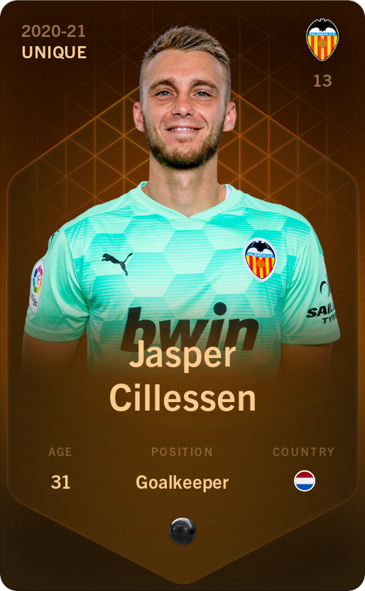 Sorare - Sorare Official - Jasper Cillessen 2020-21 • Unique - NFT # 70308212543069718250014864954953687183795638493798135332350435638320317095887
