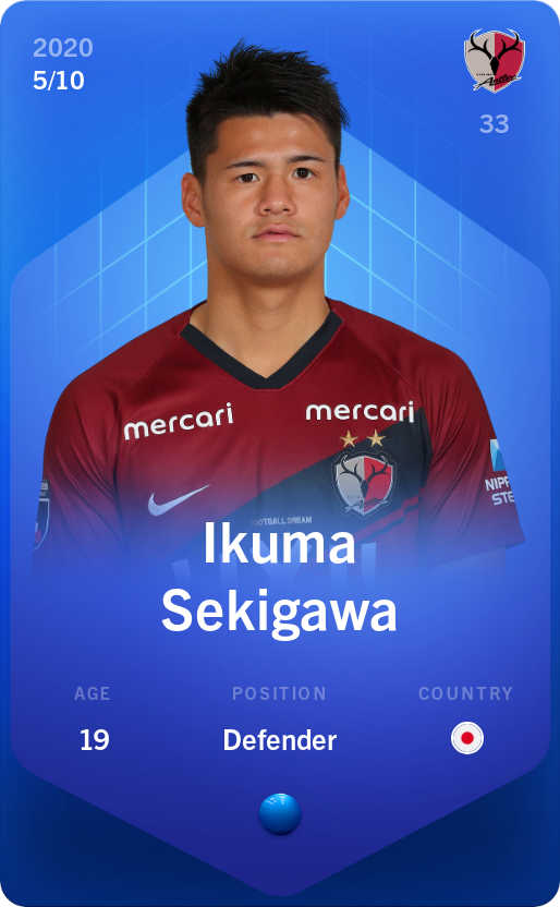 Sorare - Sorare Official - Ikuma Sekigawa 2020-21 • Super Rare 5/10 - NFT # 87574216395991665751317293512659075943817606831311302682494825024576357986320