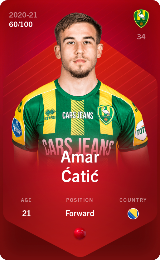 Sorare - Sorare Official - Amar Ćatić 2020-21 • Rare 60/100 - NFT # 99950284163744246645662992486719821710365398324788722501088874587964062807853
