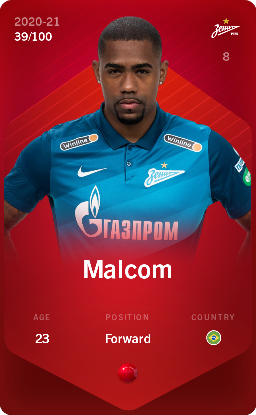 Sorare - Sorare Official - Malcom 2020-21 • Rare 39/100 - NFT # 52481574680036421683398952651589268248485423146820633871818235121211903368238