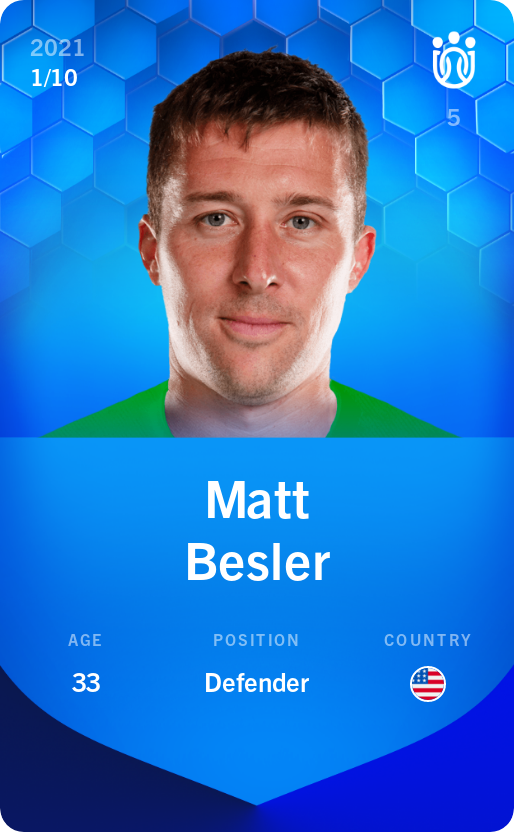 Sorare - Sorare Official - Matt Besler 2021-22 • Super Rare 1/10 - NFT # 41844406929913743414218236310114672221865809413505231319785990439779623531004