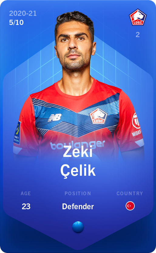 Sorare - Sorare Official - Zeki Çelik 2020-21 • Super Rare 5/10 - NFT # 7045880083853297194593917984999950631302635339132531301607498531178203008094