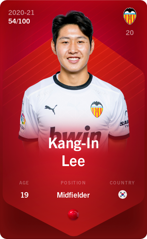 Sorare - Sorare Official - Kang-In Lee 2020-21 • Rare 54/100 - NFT # 104416508895911747845940586423764741905587228099228028143128306474797210148362