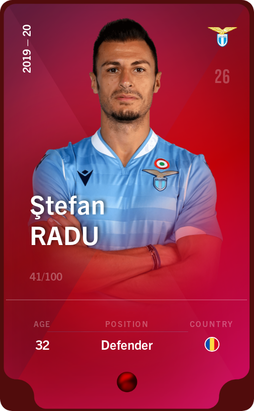 Sorare - Sorare Official - Ştefan Radu 2019-20 • Rare 41/100 - NFT # 45830223225195771548537104261053410974842489519684462483381461741679286722917