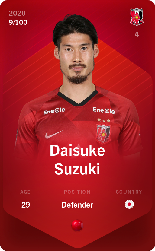 Sorare - Sorare Official - Daisuke Suzuki 2020-21 • Rare 9/100 - NFT # 16898291534806048169692927488512635348958539425166787022446436213727169539350