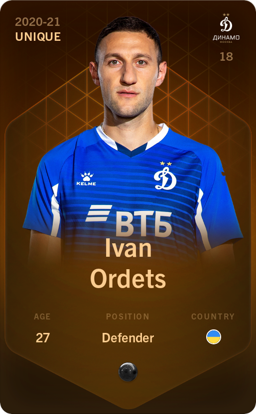 Sorare - Sorare Official - Ivan Ordets 2020-21 • Unique - NFT # 29137510443203802757493018085127305810596691109902272558218060210587965348354