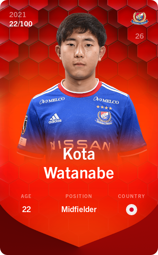 Sorare - Sorare Official - Kota Watanabe 2021-22 • Rare 22/100 - NFT # 5069535145361722124245212818866094641560852635828573758068675724333075731454