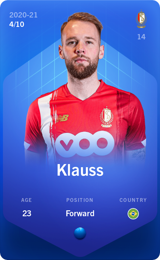 Sorare - Sorare Official - Klauss 2020-21 • Super Rare 4/10 - NFT # 58214691507394048010361673888066865346106530539977760435861467420878371874727