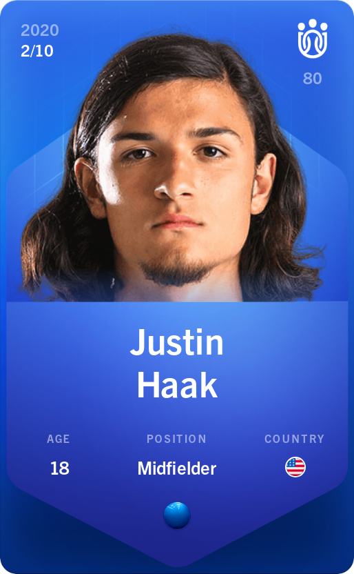 Sorare - Sorare Official - Justin Haak 2020-21 • Super Rare 2/10 - NFT # 15439049101622449209419507966261538403920521327607513666902985076120770258750