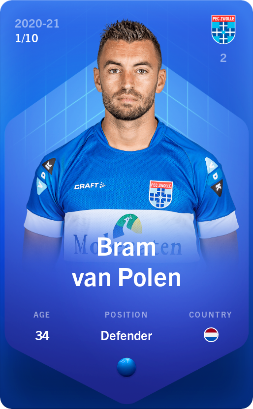 Sorare - Sorare Official - Bram van Polen 2020-21 • Super Rare 1/10 - NFT # 49010354775578529544403683954354685522937009680957224758663503580486332945030