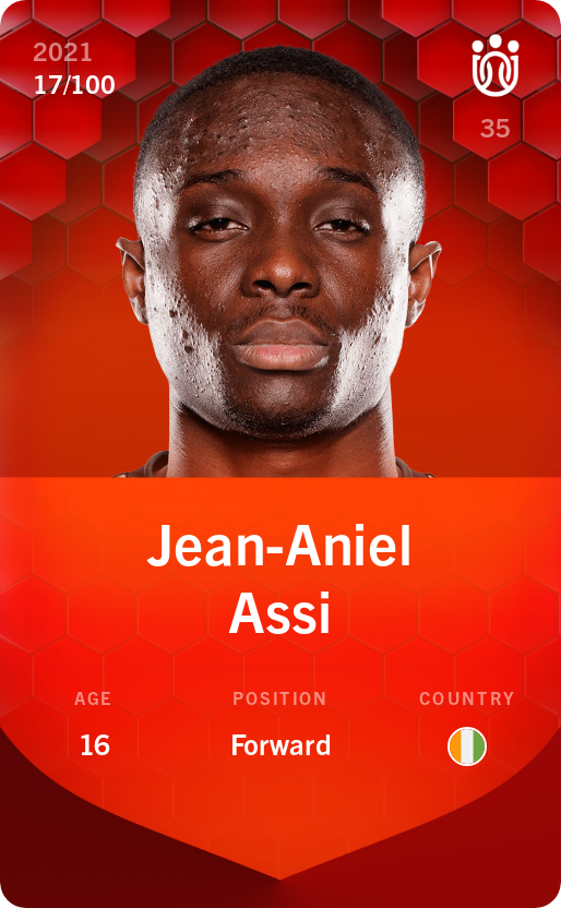 Sorare - Sorare Official - Jean-Aniel Assi 2021-22 • Rare 17/100 - NFT # 83062014905369425247048018628025894187210496443715268916079680057867737931479