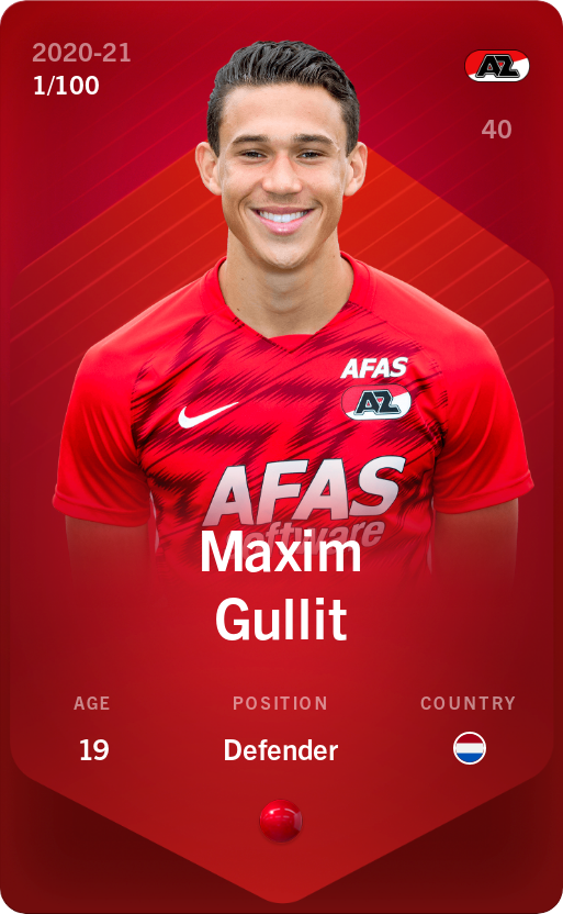 Sorare - Sorare Official - Maxim Gullit 2020-21 • Rare 1/100 - NFT # 94631308235868481648533179744598661135218292193519393055052260212515771422604