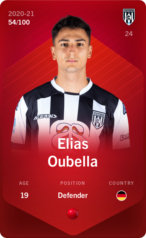 Sorare - Sorare Official - Elias Oubella 2020-21 • Rare 54/100 - NFT # 6284446500996709041102685210650174034543165488298806949629087466991272764139