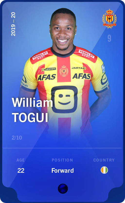 Sorare - Sorare Official - William Togui 2019-20 • Super Rare 2/10 - NFT # 11312832405974142609859377730621679790987235235869860778126012057701701351414