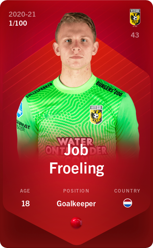 Sorare - Sorare Official - Job Froeling 2020-21 • Rare 1/100 - NFT # 84942855384511762691024456199846881557812929815669385282589607076531833914837