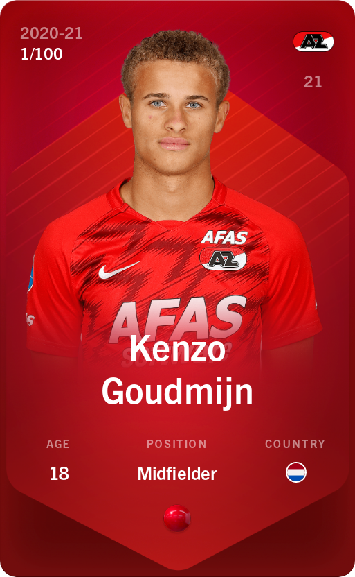 Sorare - Sorare Official - Kenzo Goudmijn 2020-21 • Rare 1/100 - NFT # 50035424623612813064800339533167887863884877407908526575621627832566965524654