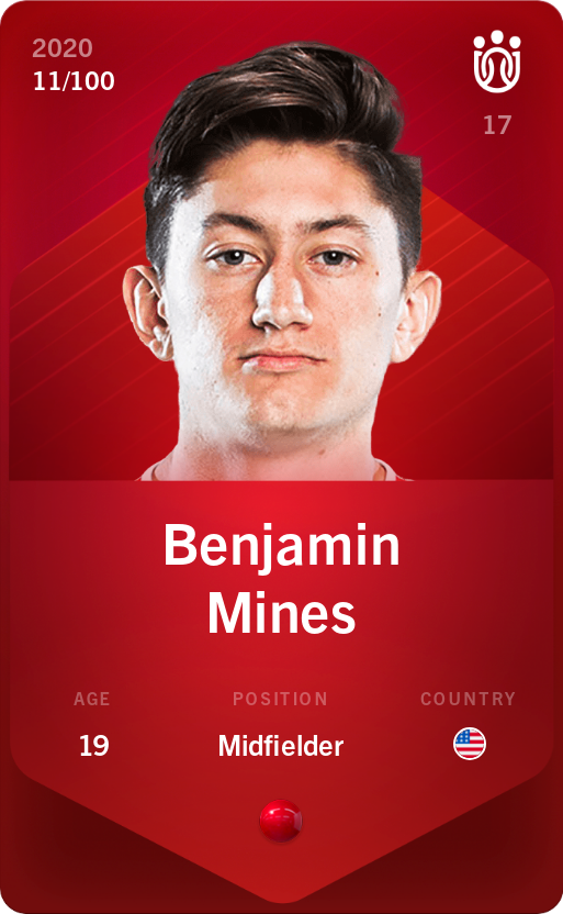 Sorare - Sorare Official - Benjamin Mines 2020-21 • Rare 11/100 - NFT # 19347030938566956597787878206590790211089232085184445293762647185157546003375