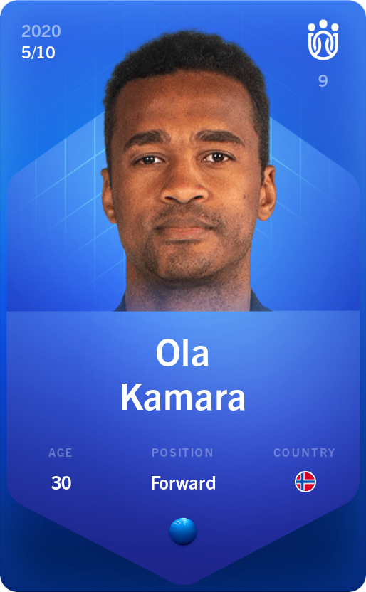 Sorare - Sorare Official - Ola Kamara 2020-21 • Super Rare 5/10 - NFT # 111251611514684337652989839775492039137339282323253686405603052404238821471518