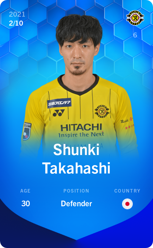 Sorare - Sorare Official - Shunki Takahashi 2021-22 • Super Rare 2/10 - NFT # 97357753231887622254126087097886494780195353852441365064641584700523928848966